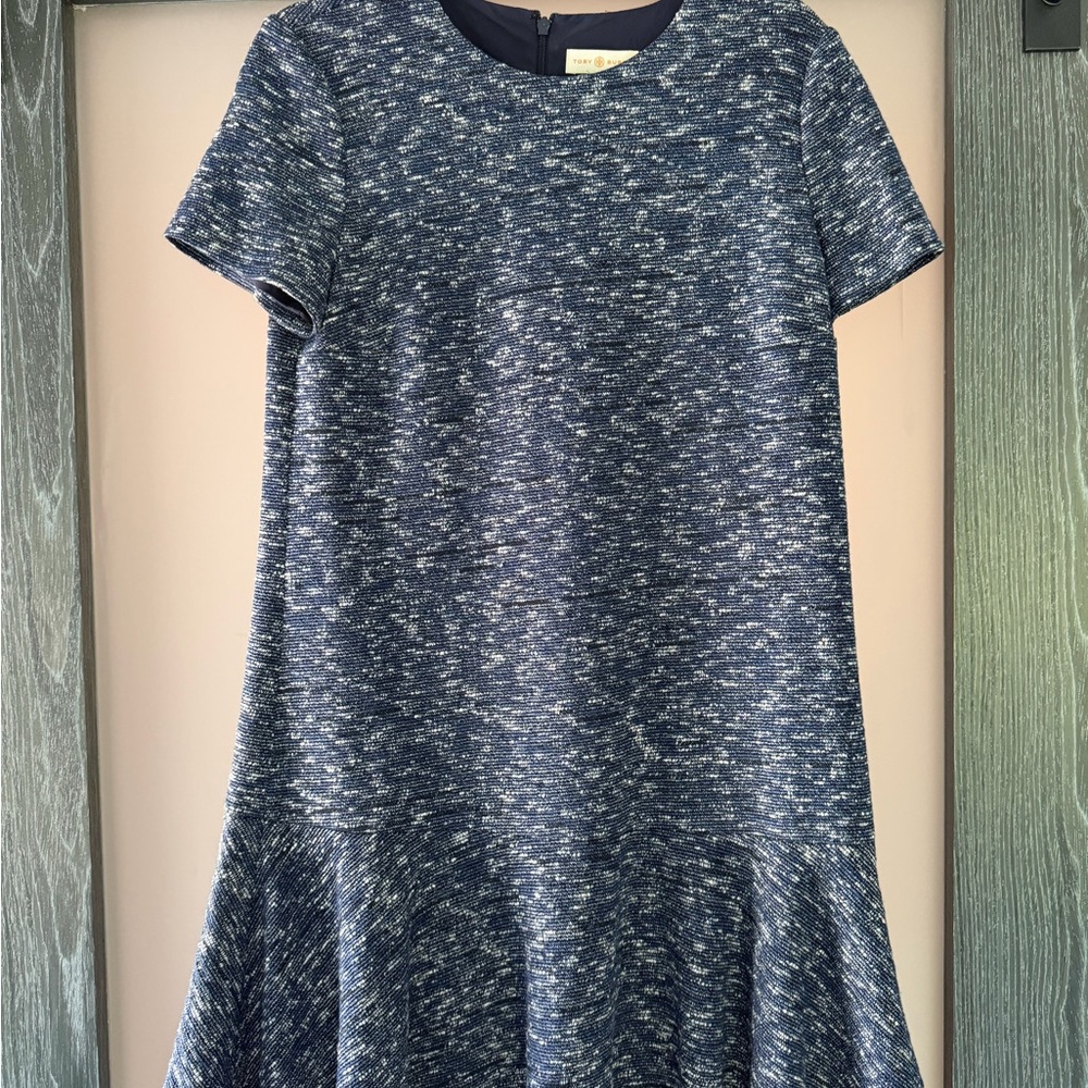 Tory Burch Navy and White Knit Top